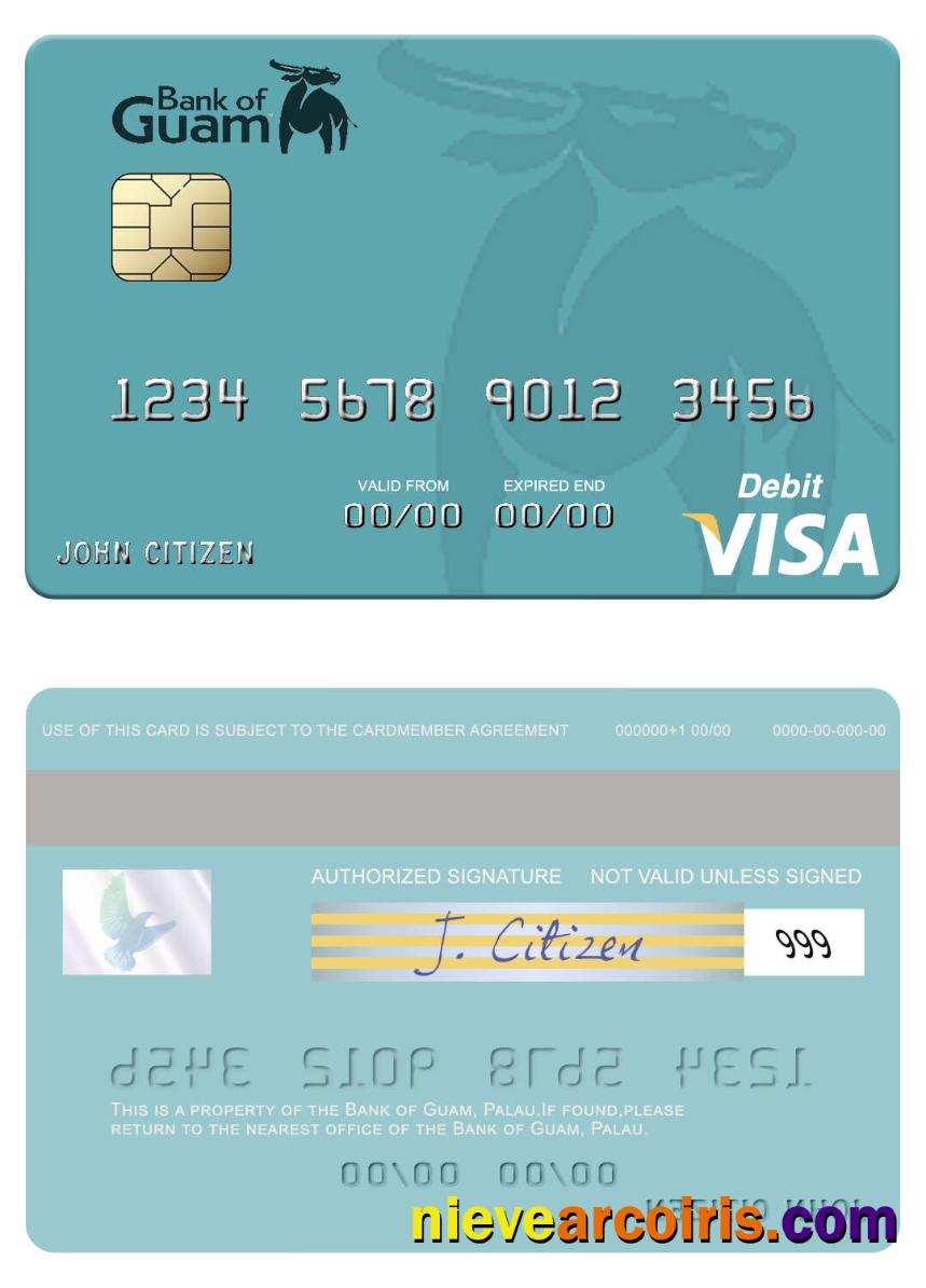 Palau Bank of Guam visa debit card